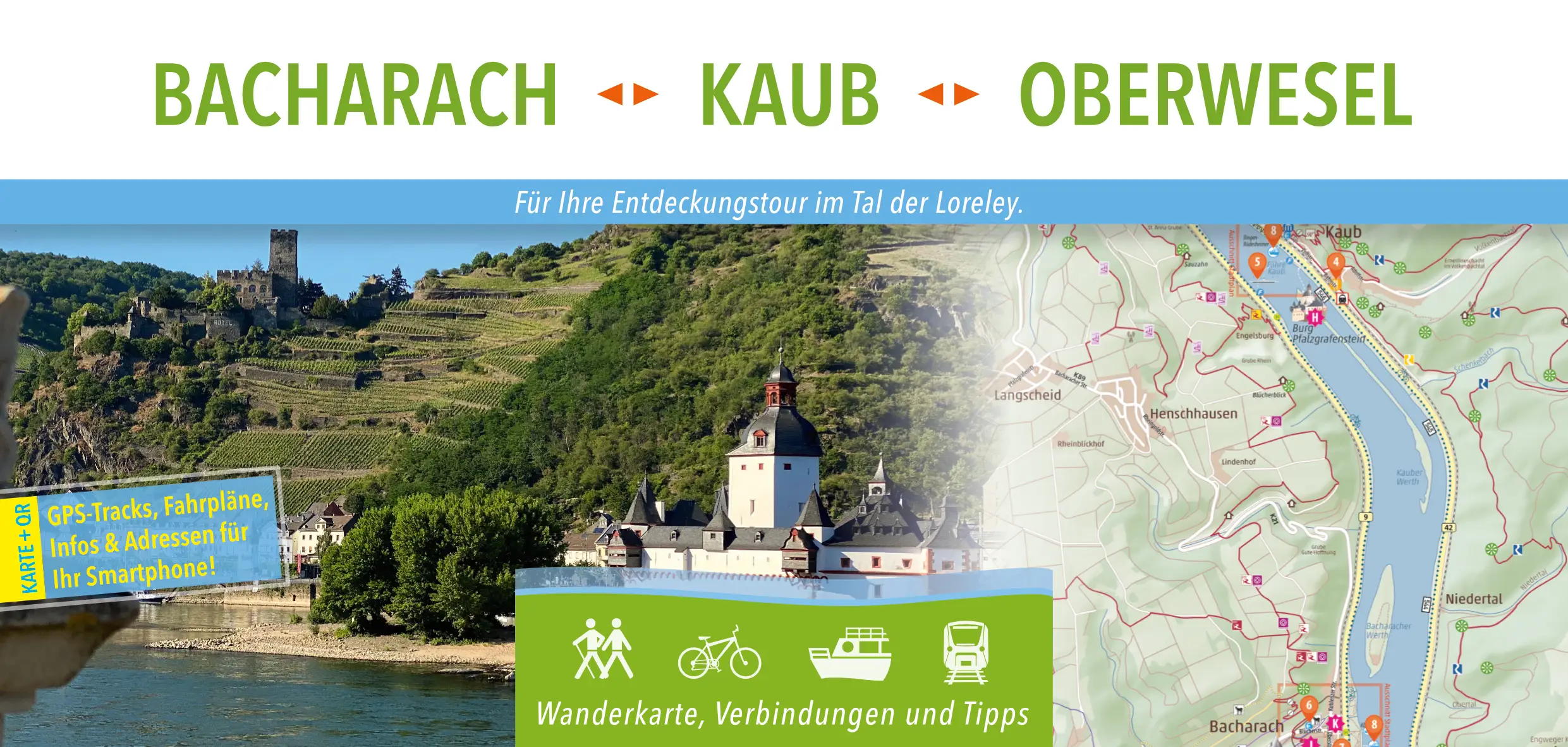 Wanderkarte Bacharach – Kaub – Oberwesel
