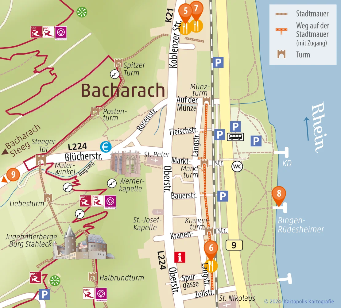 Stadtplan Bacharach